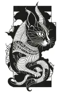 egyptian cat tattoo design idea