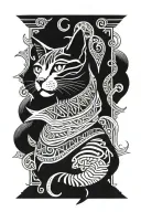 egyptian cat tattoo design idea
