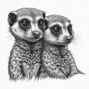 Meerkat father with baby Meerkat tattoo design idea