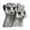 Meerkat father with baby Meerkat tattoo design idea