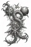 3 exploding stars and Scorpio  tattoo design idea