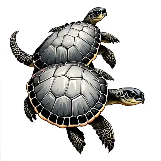 3 Turtle tattoo design idea