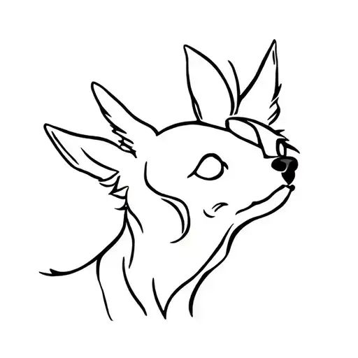 chihuahua and yorkie profile silhouette tattoo design idea