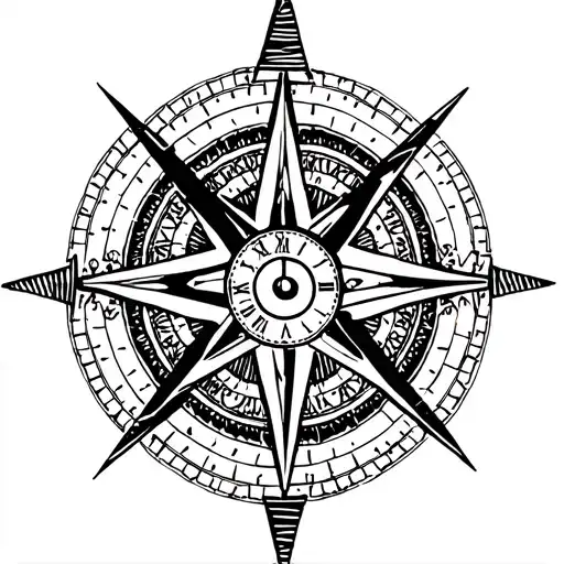mandala around a triangle compass on the outside of the all seeing eye with a clock in the center tattoo design idea