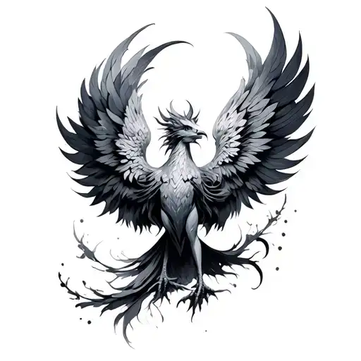 Feminine Phoenix tattoo design idea