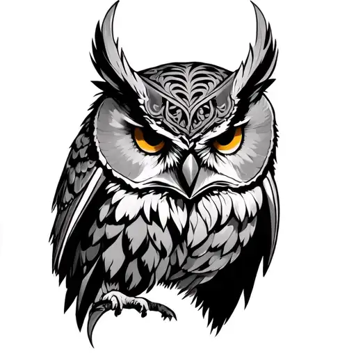 Viking Owl tattoo design idea