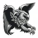 Mexican eagle fighting tattoo design idea