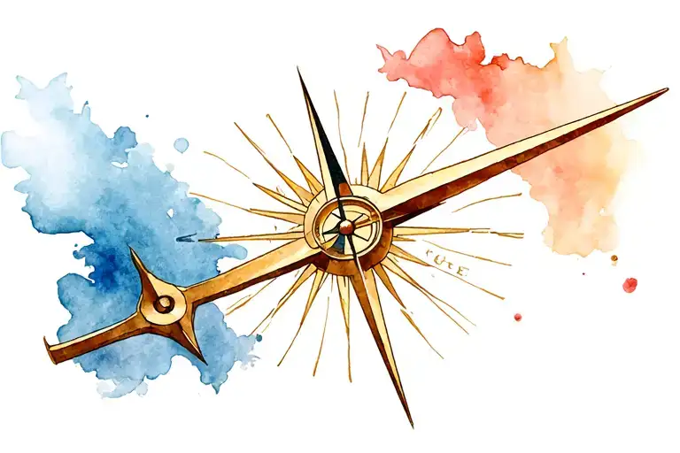 sundial compass tattoo design idea
