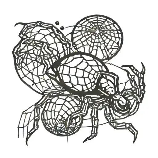 A stylized spider crawling on a brain-shaped web, symbolizing the client's love for Spider-Man and neurodiversity tattoo design idea