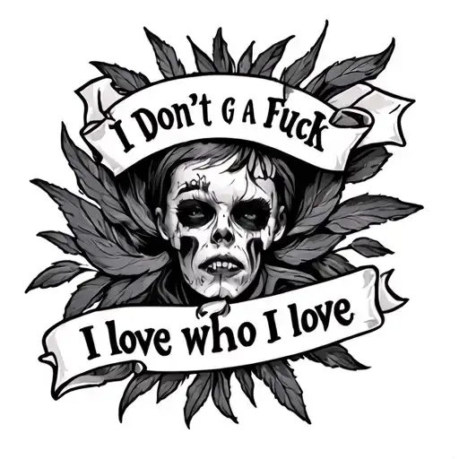 I don't give a fuck I love who I love.  tattoo design idea