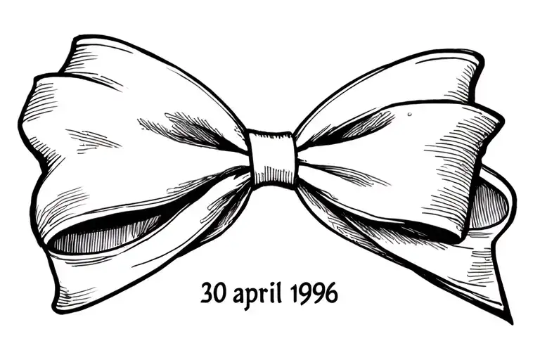 "30 april 1996" bow tattoo design idea