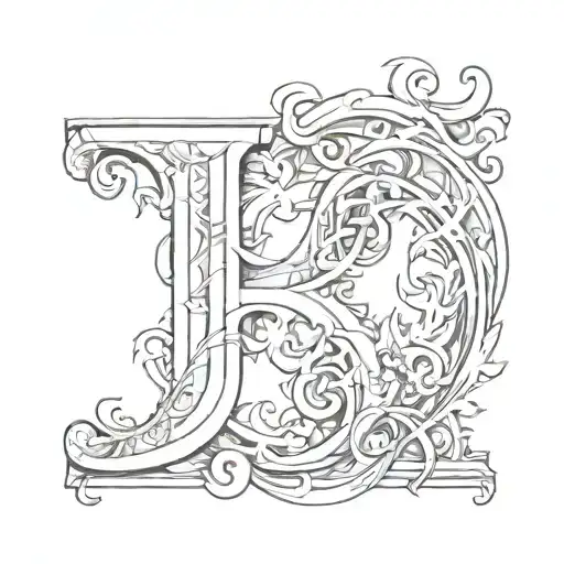 letters D O T K M tattoo design idea