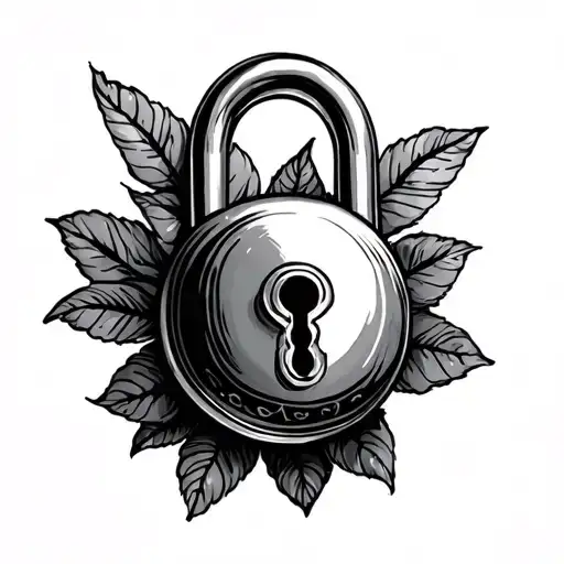 cuckold sissy writing with lock tattoo design idea