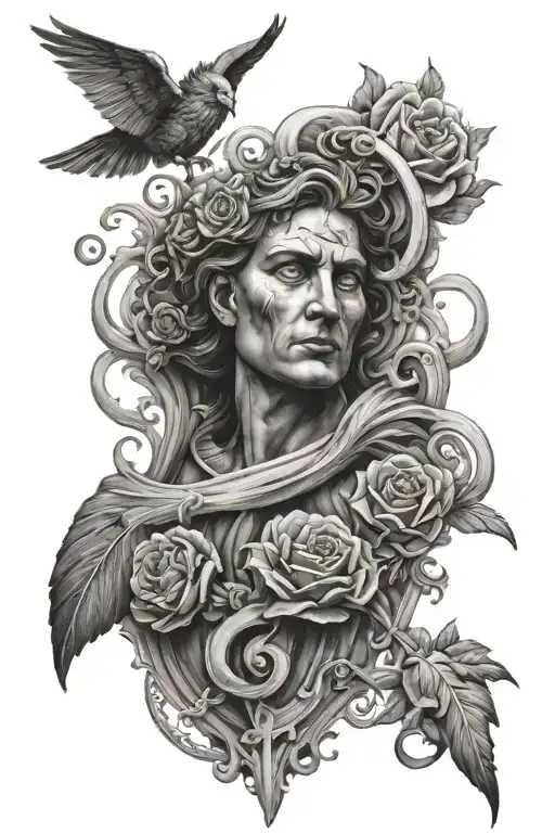 Posiedon superrealistic tattoo design idea