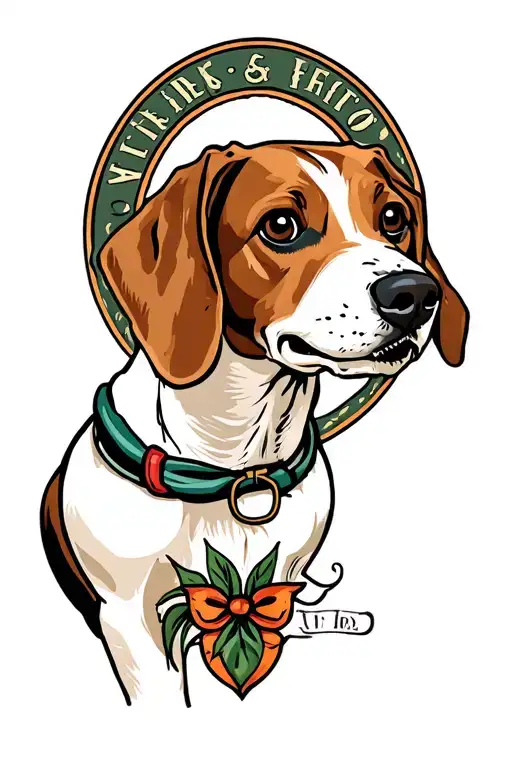 coon dogs treeing walker coonhound tattoo design idea