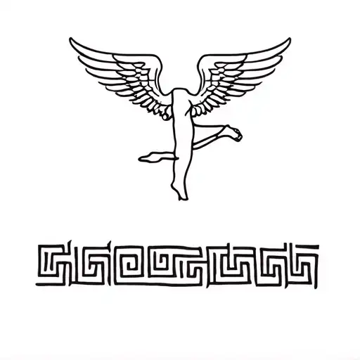 Hermes God winged sandal greek tattoo design idea