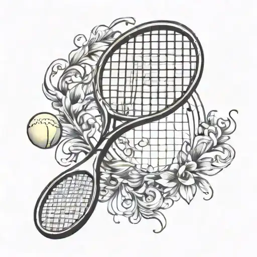 tennis racket tattoo design idea