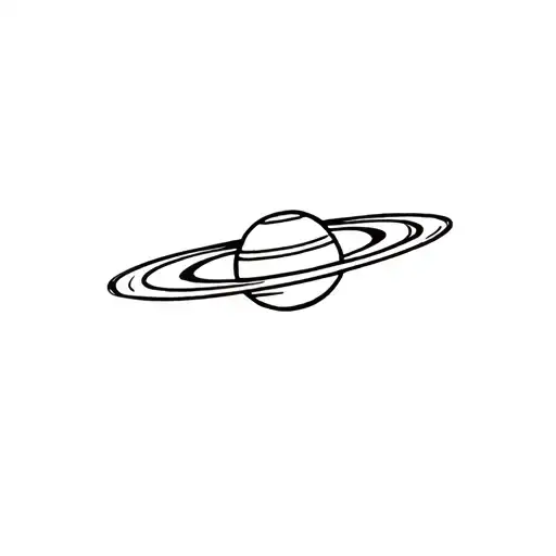 Saturn simple and small tattoo design idea