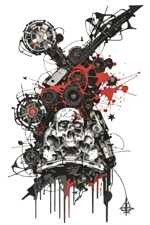 Blackout silhouette tattoo design idea