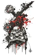 Blackout silhouette tattoo design idea