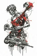 Blackout silhouette tattoo design idea