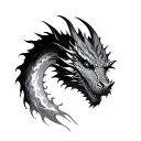 dragon head,fire,ice tattoo design idea