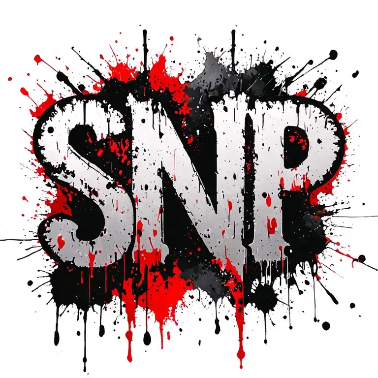 SNP letters Gothic font vertical tattoo design idea