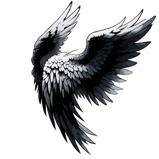 Angel Wings Memorial tattoo design idea