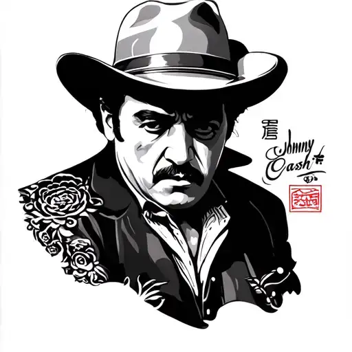 Johnny Cash tattoo design idea