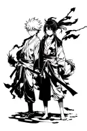 I want an exclusive tattoo of the Jujutsu Kaisen anime with Gojo and Sukuna in it. tattoo design idea