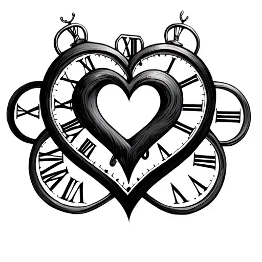 Design Concept:Heart with Infinity Loop:Represents unconditional love for your mom and family.Clock or Roman Numeral tattoo design idea
