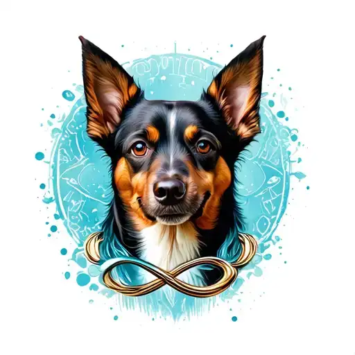 dog infinity symbol tattoo design idea