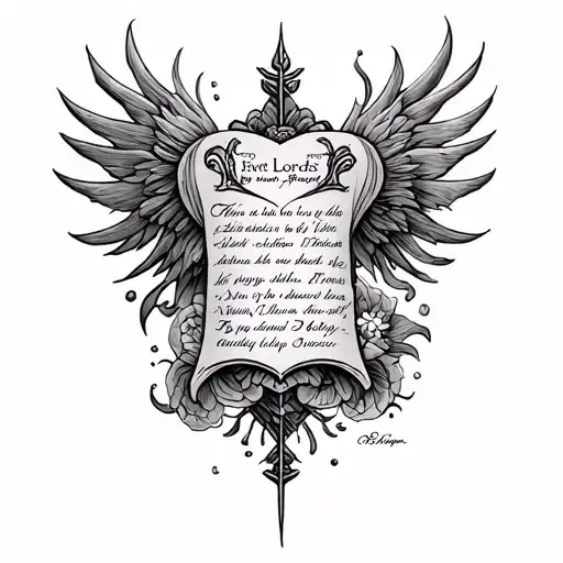 Lords Prayer tattoo design idea