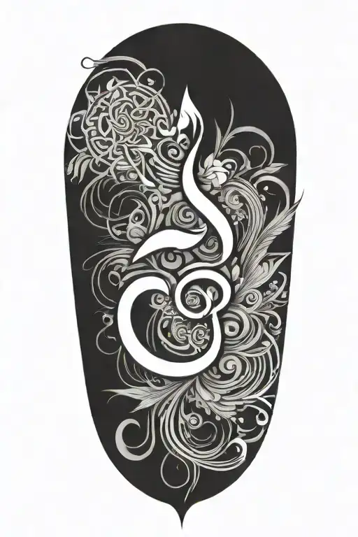 abstract design, aum, music, novel, love tattoo design idea