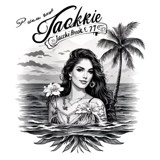 key west theme half arm sleeve, names Jackie brooks lacey tattoo design idea