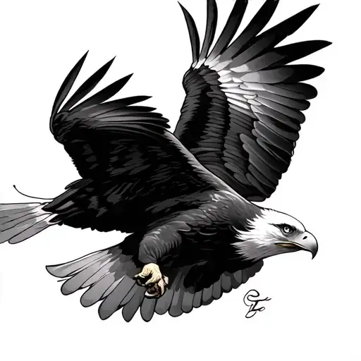 eagle soaring tattoo design idea