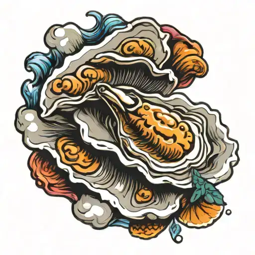 oyster tattoo design idea