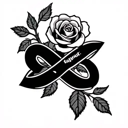"tapout" "tapout" infinity symbol intertwined roses wrapped tattoo design idea