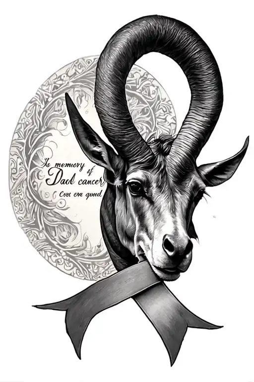 in memory of dad capricorn,  fuck cancer tattoo design idea