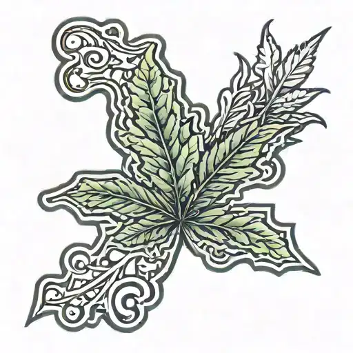 jigsaw piece with weed leaf tattoo design idea
