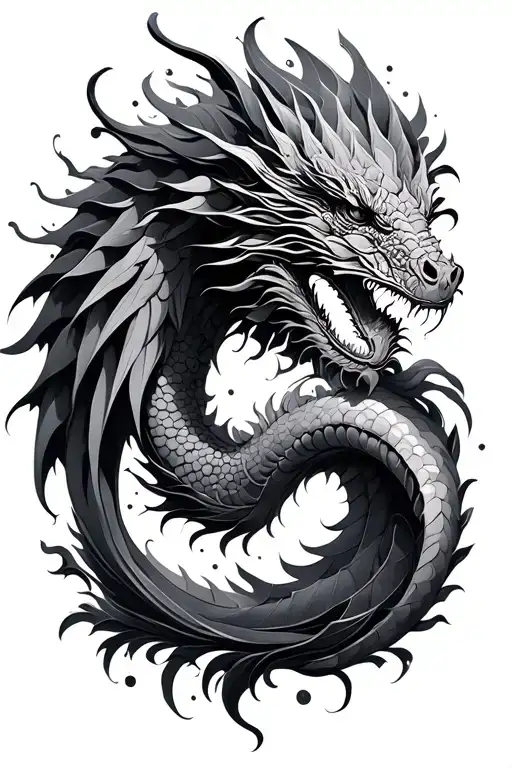 feminine, dragons, mandala design tattoo design idea