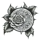 gothic rose window tattoo design idea