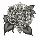 gothic rose window tattoo design idea