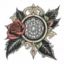 gothic rose window tattoo design idea