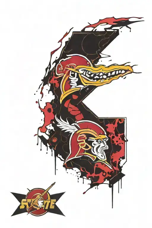 Florida state outline w fsu spear piercing tattoo design idea