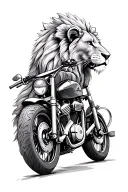 lion and motor bike tattoo design idea