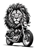 lion and motor bike tattoo design idea
