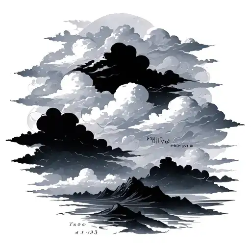 philippians 4:13 with clouds tattoo design idea