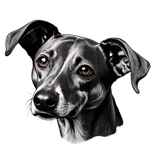 whippet dog face tattoo tattoo design idea