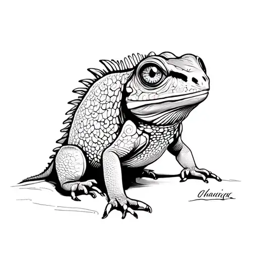 Cape dwarf chameleon looking curious tattoo design idea
